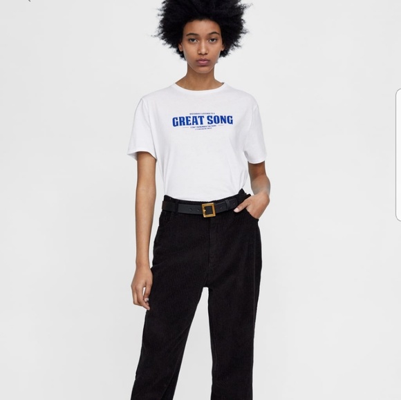 BUNDLE 2 FOR $20!Zara Slogan T-shirt "Great Song " - Picture 2 of 4